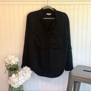 Calvin Klein Long Sleeve Black Blouse